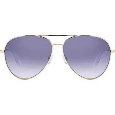 Rag & Bone 59mm Aviator Sunglasses In Gold/grey Ms Silver