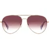 Rag & Bone 59mm Aviator Sunglasses In Red Gold/burgundy Shaded