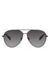 Rag & Bone 59mm Polarized Aviator Sunglasses In Black Grey/ Grey Sf Polar