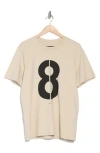Rag & Bone 8 Cotton Graphic T-shirt In Washed Light Tan