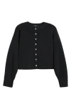 Rag & Bone Molly Pointelle Knit Cardigan In Black