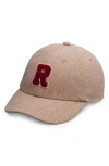 Rag & Bone Addison Varsity Recycled Wool Blend Baseball Cap In Beige