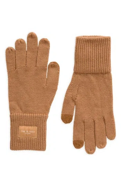Rag & Bone Addison Wool Blend Touchscreen Gloves In Camel