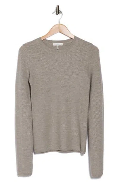 Rag & Bone Adiana Long Sleeve Wool Blend T-shirt In Silver Grey