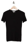 Rag & Bone Adiana Wool Blend Short Sleeve Sweater In Black