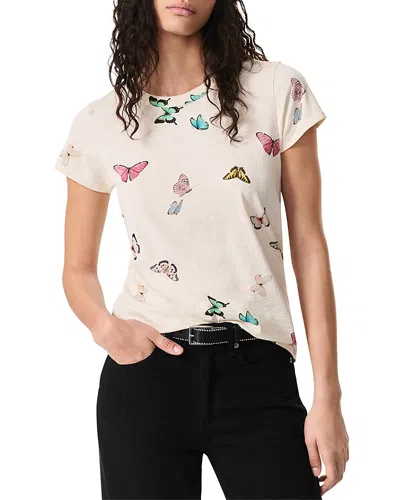 Rag & Bone Ozzy Allover Butterfly Tee In Ivory Multi