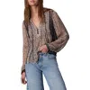 Rag & Bone Amaris Print Metallic Top In Beige Multi