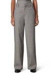 Rag & Bone Andi High Waist Ankle Wide Leg Pants In Bluplaid