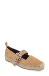 Rag & Bone Anteros Suede Mary Jane Espadrilles In Oak Brown Suede