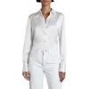 Rag & Bone Antonia Satin Snap-front Shirt In White