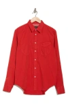 Rag & Bone Arrow Garment Dyed Cotton Blend Button-up Shirt In Red