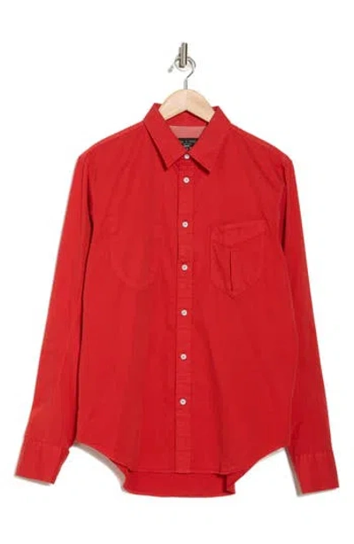 Rag & Bone Arrow Garment Dyed Cotton Blend Button-up Shirt