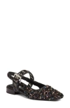 Rag & Bone Astra Buckle Boucle Slingback Flats In Blackmult