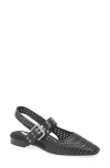 Rag & Bone Astra Woven Buckle Slingback Ballerina Flats In Black