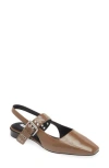 Rag & Bone Astra Slingback Flats Taupept In Taupe Patent Leather