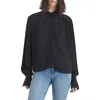 Rag & Bone Aubrey Pleated Long-sleeve Top In Black