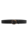 Rag & Bone Black Audrey Tortoiseshell-buckle Leather Belt In Black