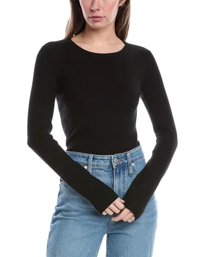 Rag & Bone Audrina Crewneck Wool-blend Sweater In Black