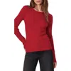 Rag & Bone Audrina Ribbed Crewneck Sweater In Red