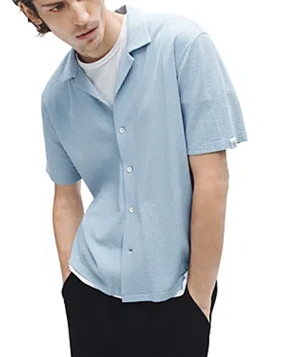 Rag & Bone Avery Cotton Gauze Relaxed Fit Button Down Camp Shirt In Dusty Blue