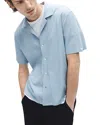 Rag & Bone Avery Cotton Short Sleeve Button-up Shirt In Dusty Blue