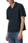 Rag & Bone Men's Avery Viscose Linen Diamond Jacquard Camp Shirt In Salute