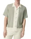 Rag & Bone Avery Painterly Print Relaxed Fit Camp Shirt In Tan Anthon