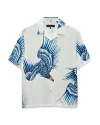 Rag & Bone Men's Avery Eagle Relaxed-fit Camp Shirt In White And Blue