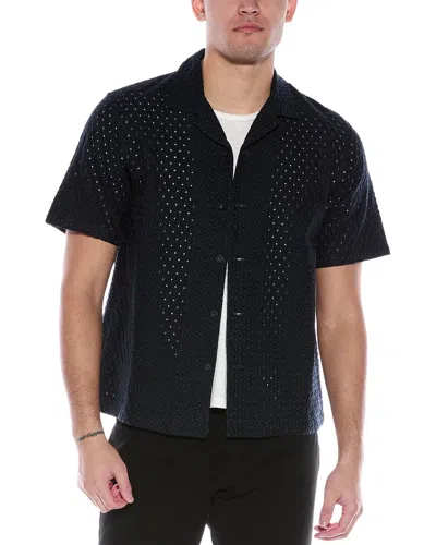Rag & Bone Avery Resort Diamond Jacquard Shirt In Blue