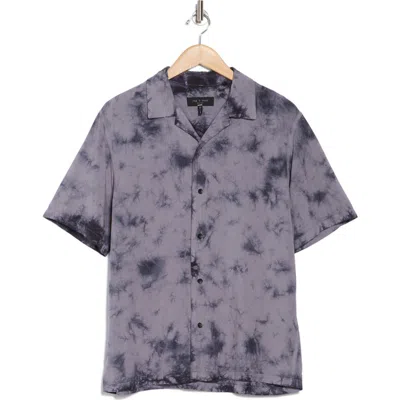Rag & Bone Avery Washed Camp Shirt In Charcoal Grey