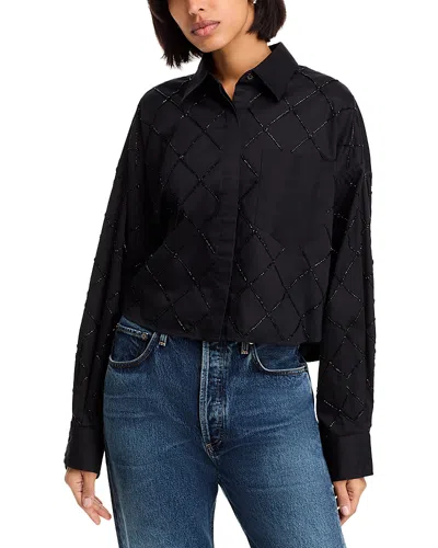 Rag & Bone Beatrice Embroidered Shirt In Black
