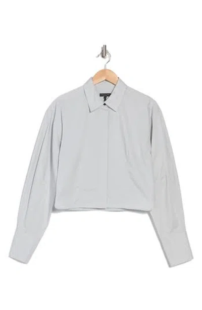 Rag & Bone Becca Crop Poplin Button-up Shirt In Storm