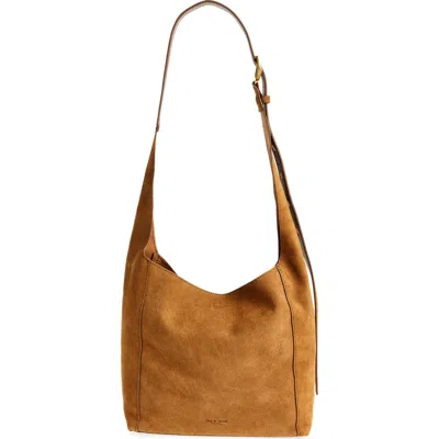 Rag & Bone Belize Small Suede Shopper Bag In Brown Suede