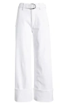 Rag & Bone Andi High-rise Wide-leg Ankle Jeans With Belt In Opticwht
