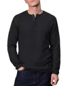 Rag & Bone Cotton Blend Waffle Knit Henley In Black