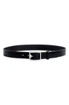 Rag & Bone Boyfriend 2.0 Textured Leather Belt In Black