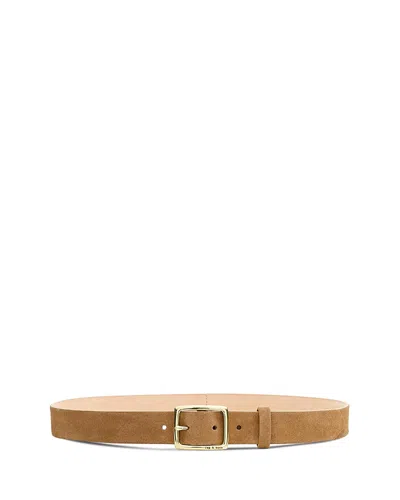 Rag & Bone Boyfriend Belt In Beige Suede