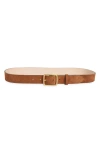 Rag & Bone Boyfriend Leather Belt In Pecan Sand