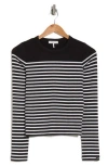 Rag & Bone The Knit Stripe Boxy Long-sleeve Tee In Black Multi