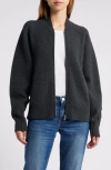 Rag & Bone Bridget Wool Blend Bomber Cardigan In Charcoal