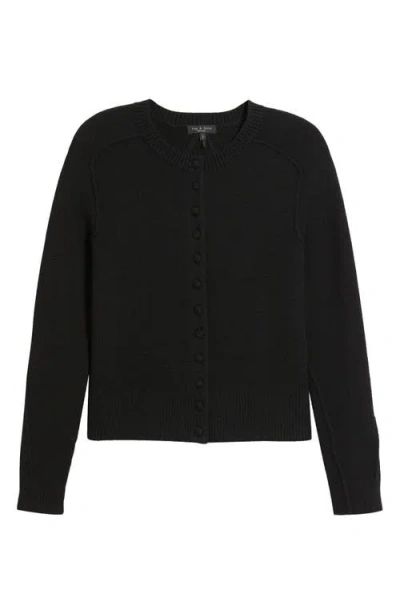 Rag & Bone Bridget Crewneck Cardigan In Black