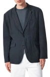 Rag & Bone Butler Patch Pocket Linen Sport Coat In Black