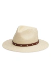 Rag & Bone Cabochon Gemstone Straw Fedora In Natural