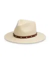 Rag & Bone Cabochon Gemstone Straw Fedora In Natural