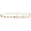 Rag & Bone Cabochon Studded Leather Belt In Antique White