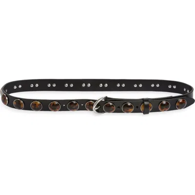 Rag & Bone Women's Cabochon Baby Boyfriend Belt In Black