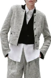 Rag & Bone Carmen Check Cotton Blend Tweed Jacket In Blackwhite
