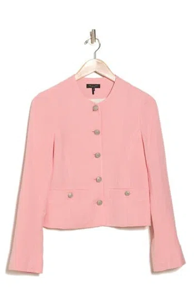 Rag & Bone Carmen Linen Blend Jacket In Pink