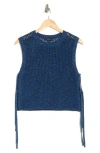 Rag & Bone Carter Crochet Muscle Tank In Navy