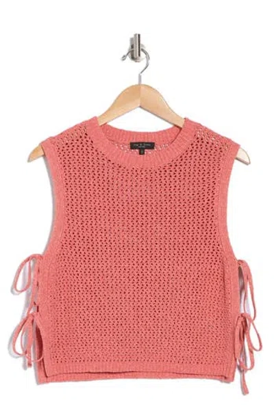 Rag & Bone Carter Open Knit Tank Sweater In Pink